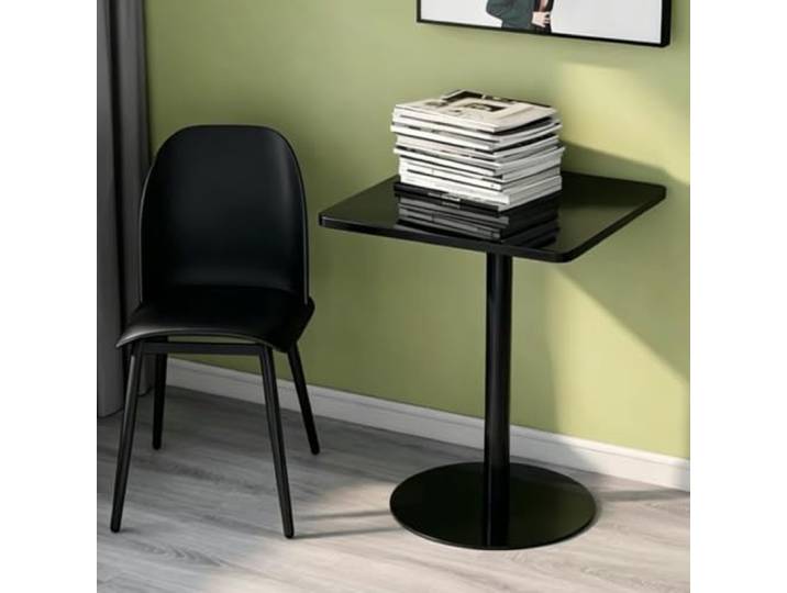 Robuster, Einfach Zu Montierender Quadratischer Schwarzer Säulentisch, Mini-Büroschreibtisch, Schmutzabweisender Café-Tisch, Kompakter Hochtisch Für Alle Szenen Für Gewerbegeschäfte(48x48x72cm)