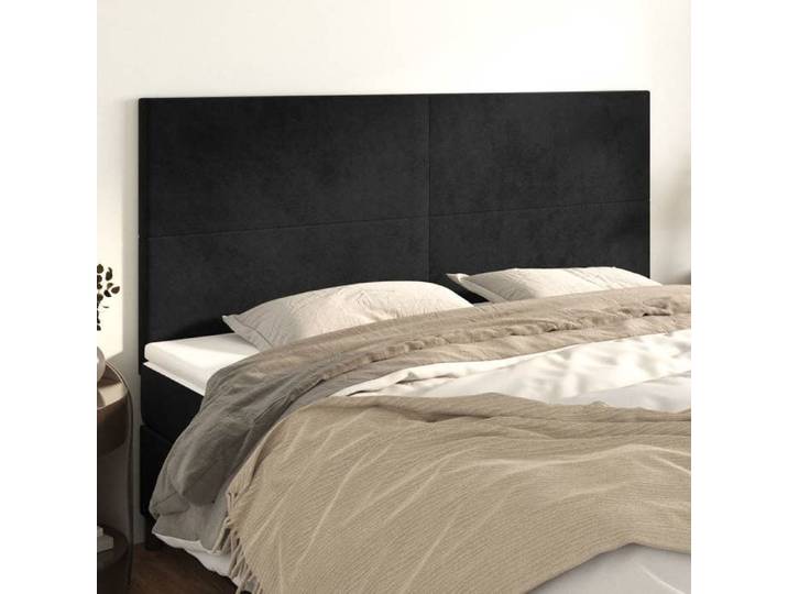 Tête de Lit Meubles de Chambre à Coucher Accessoires de Lit Simple Têtes de Cadre de Lit Intérieur Noir 180x5x118/128 3116114