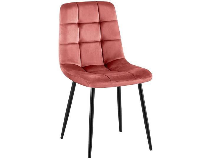 CLP Stuhl Samt Rosa, Metall, 45x84x55 cm, Esszimmer, Stühle