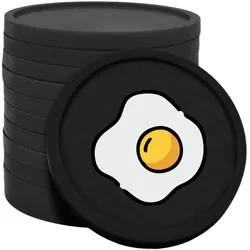 CombiCraft Kunststoff Wertmarken mit Spiegelei-Aufdruck in Schwarz 29 mm Durchmesser - 100 Stück pro Packung