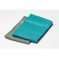 Geschirrtuch Mikrofaser 2er Set grau/petrol ein Hingucker in jeder Küche