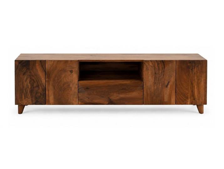 JVmoebel Lowboard Massivholz TV-Lowboard Anrichte Nussbaum Optik Edles Wohnzimmermöbel (1-tlg)