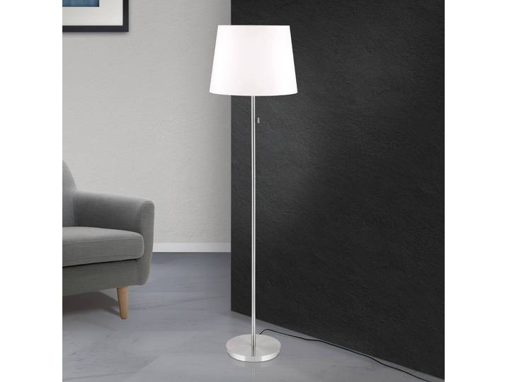 ORION Stehlampe Ludwig, alu / grau / zink, für Wohn- / Esszimmer, Metall, Modern