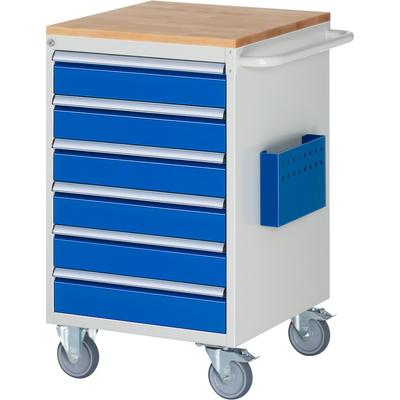 Montagewagen 580x650x975mm 6xSchub-TA Top 25mm lichtgrau/enzianblau