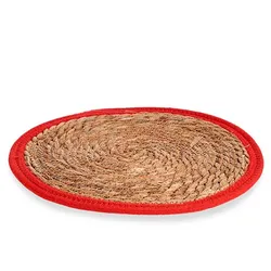 San Ignacio KINVARA - Untersetzer aus Naturfaser, 35 cm, in Beige und Rot
