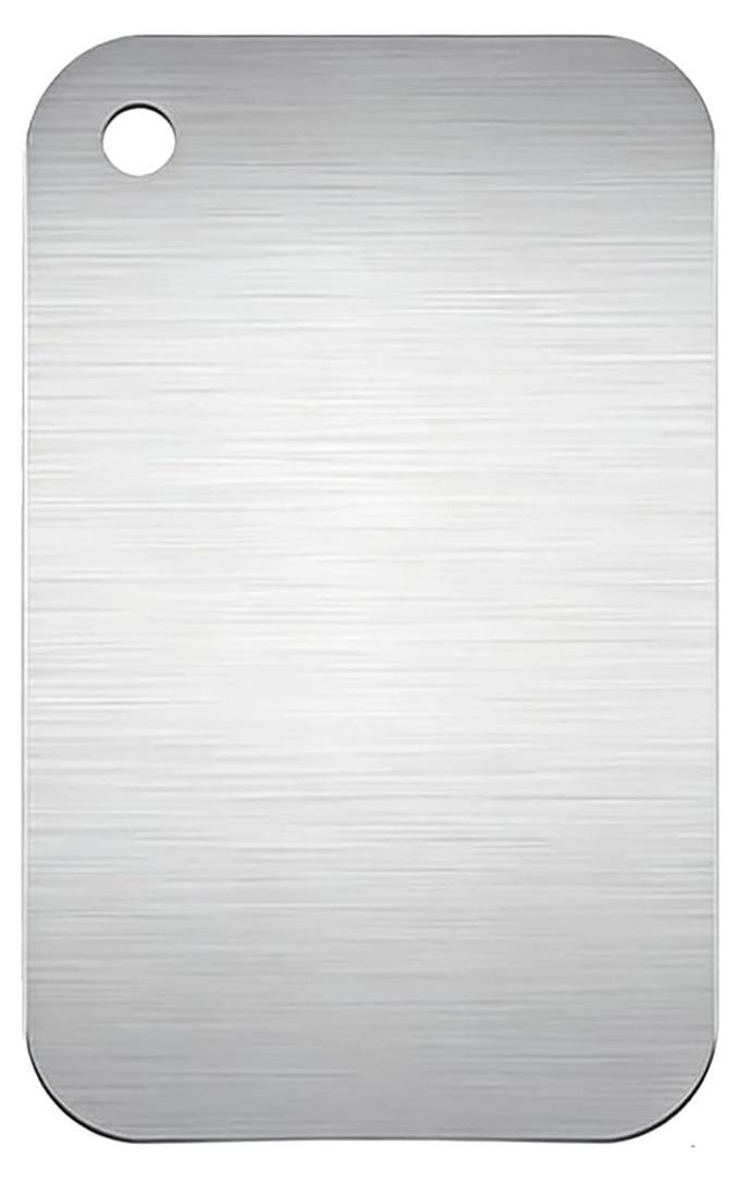 Dripio Dubbelzijdige Snijplank van Roestvrij Staal, 25 x 15 cm