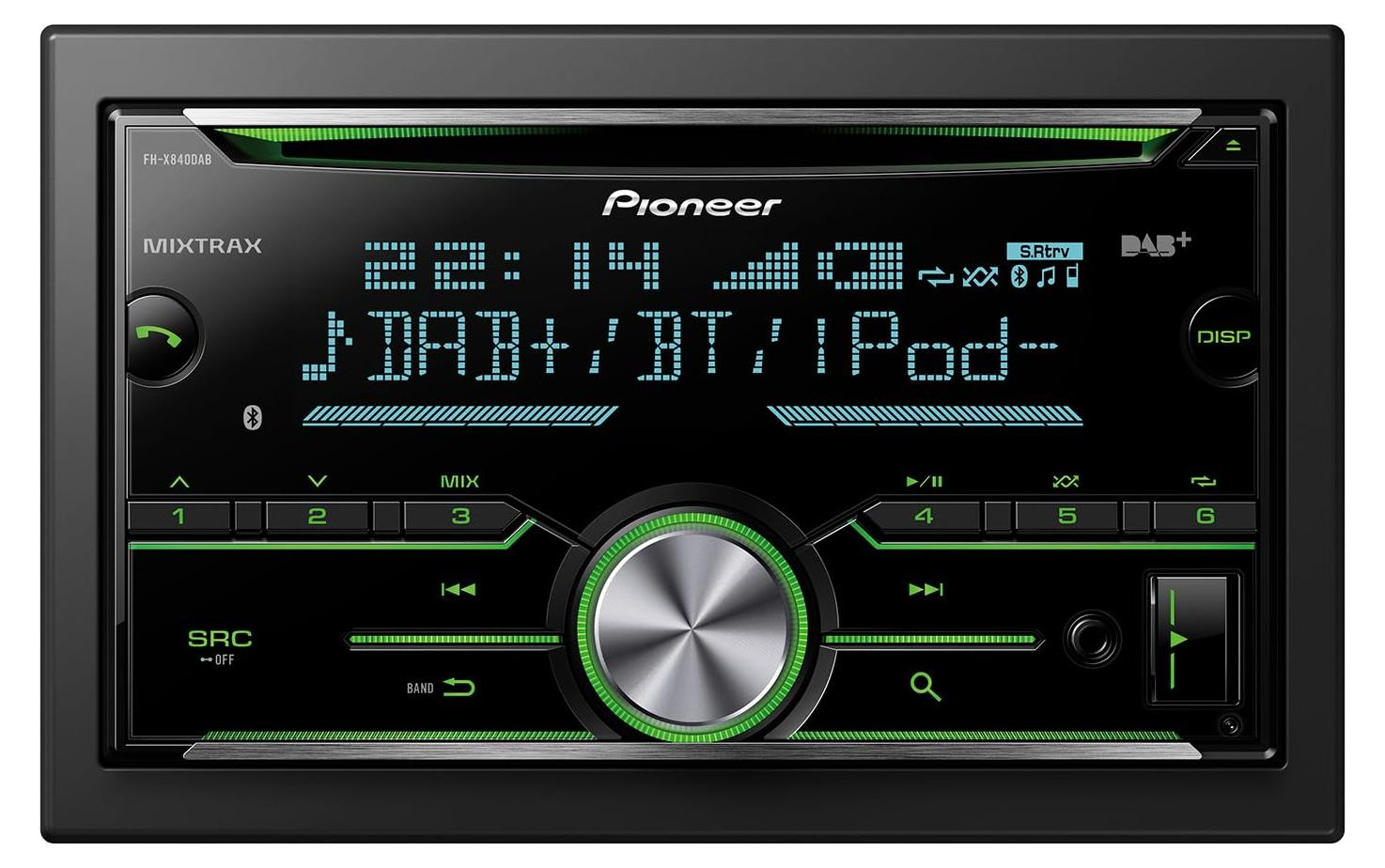 Pioneer FH-X840DABAN 2DIN autoradio met CD-tuner, FM en DAB-antenne