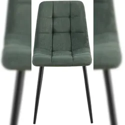 DELUKE 2er Set Esszimmerstuhl FANOR - Cord Grün 45x55x84 cm | Essstühle Esszimmerstühle Küchenstühle Wohnzimmerstühle
