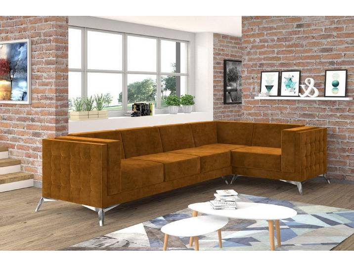 JVmoebel Ecksofa Moderne L-förmige Wohnlandschaft in lebendigem Orange, Made in Europa