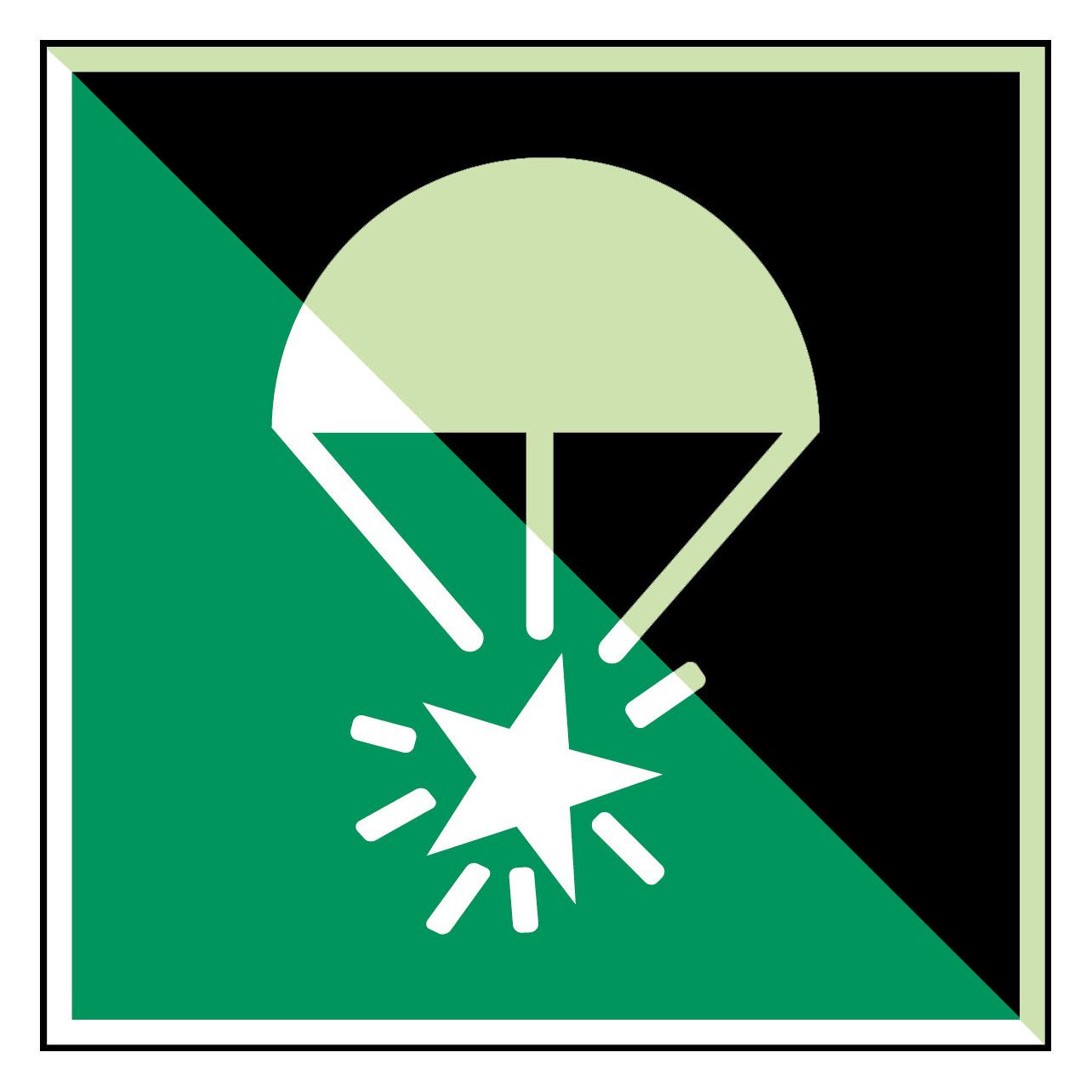 Brady ISO-Sicherheitsschild - Fallschirm-Signalrakete (135173)