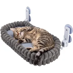 Wiltec Fenster Katzenhängematte 30x60cm Katzenliege Katzenbett (Katze), Hundebett + Katzenbett