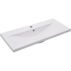 vidaXL Einbauwaschbecken 91x39,5x18,5 cm Keramik Weiß
