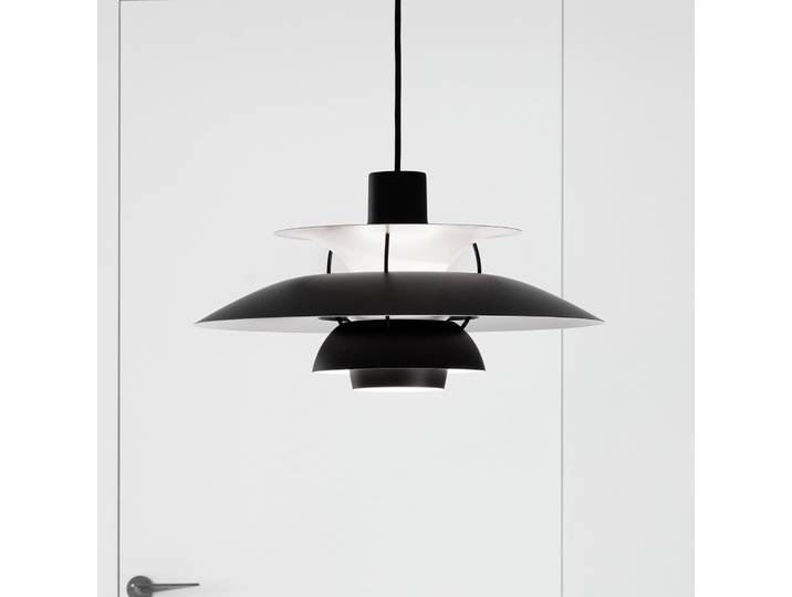 PH 5 500 Hängelampe, monochrom schwarz Ø50 cm - Louis Poulsen - Wohnzimmer - Design - Metall - Einflammig