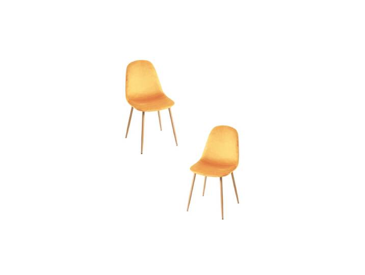 2er Set Teok Samt Stühle - Gelb