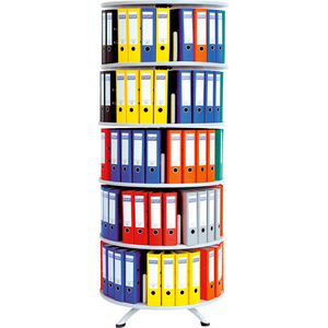 G-Office Ordnerdrehsäule TFR.5, lichtgrau, 5 Etagen, für ca. 120 Ordner, (Ø/H) 80 x 200 cm, Etagen einzeln drehbar