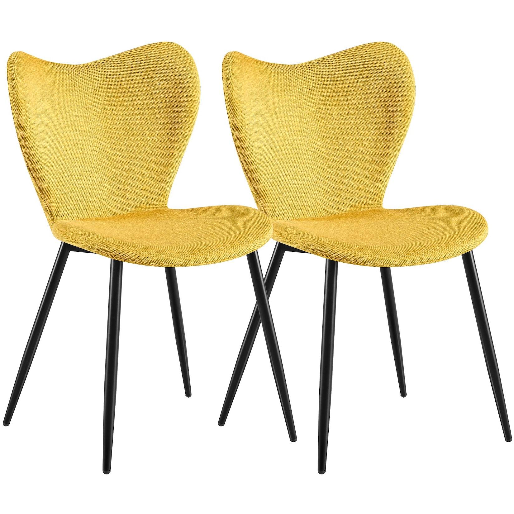 CLP 2er Set Esszimmerstuhl Maika Stoff Farbe: gelb, Material: Stoff