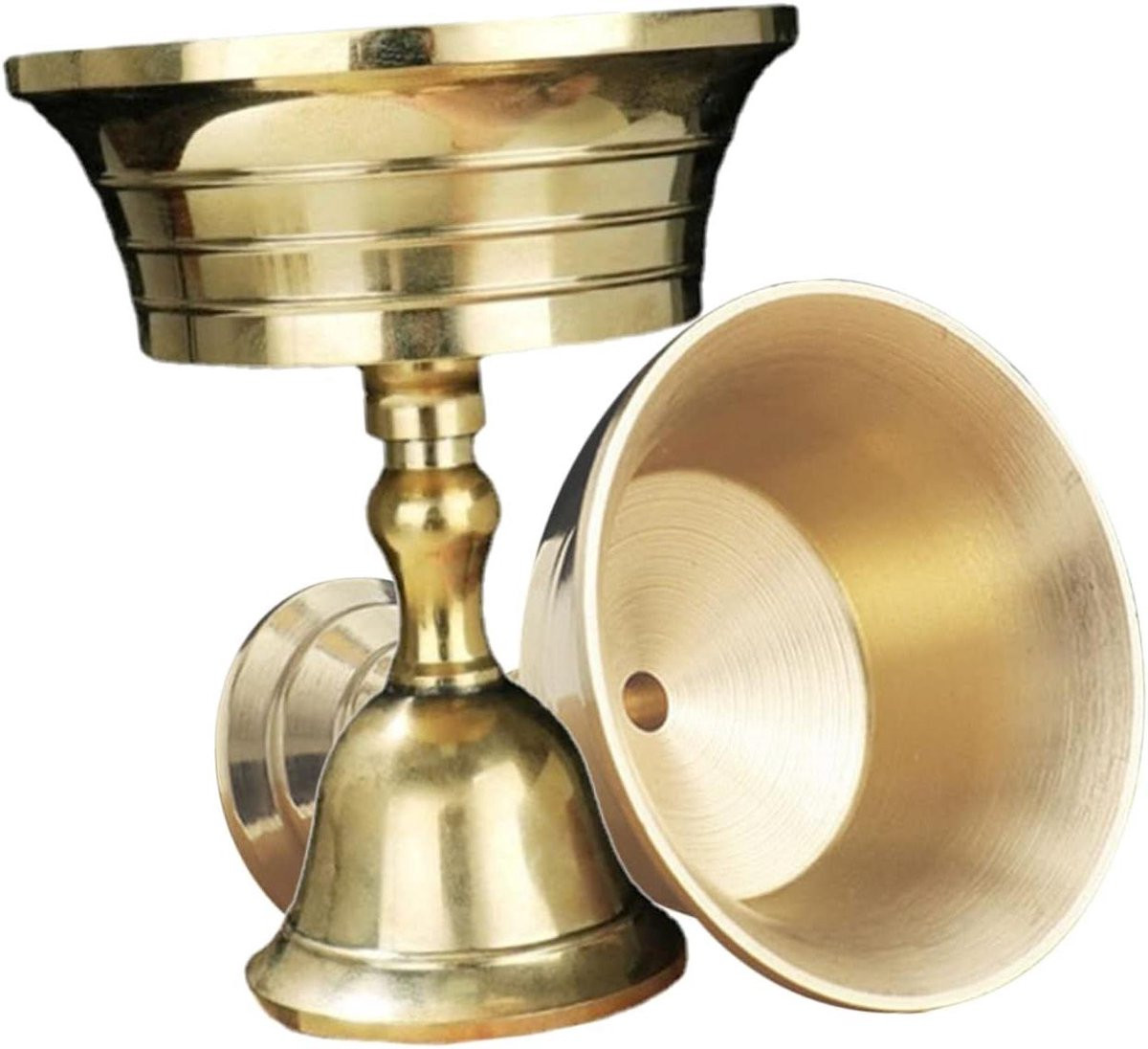 Koperen Kandelaars Goud - Vintage Boeddhistische Theelichthouder en Olielamp Houder - 6 x 5,6 cm