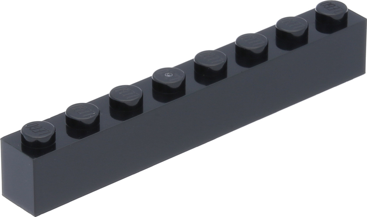 LEGO 1x8 steen, hoge steen, zwart - 50 stuks
