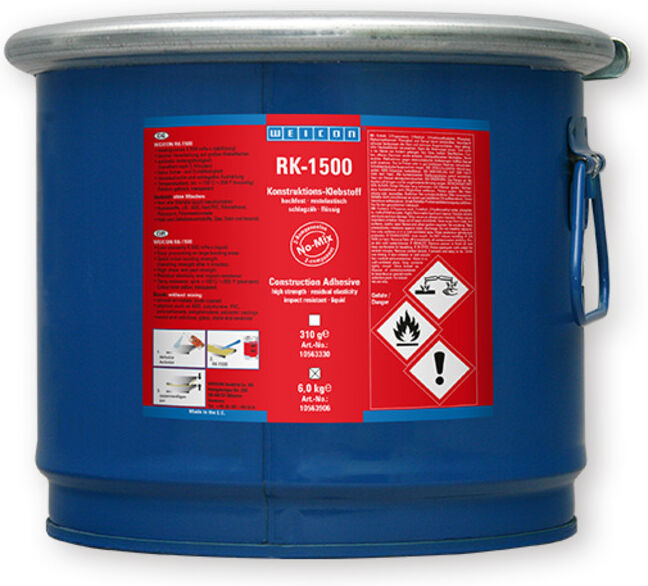 WEICON RK-1500, Acrylat-Strukturklebstoff, flüssiger No-Mix Klebstoff, 6 kg, gelblich, transparent (10563906)