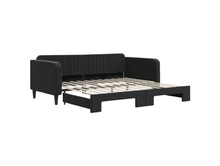 vidaXL Tagesbett Ausziehbar Schwarz 100x200 cm Samt