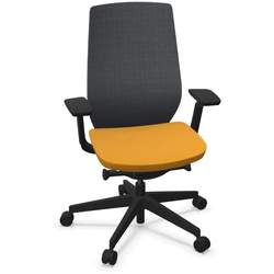 Profim Accis Pro 150 SFL Drehstuhl mit 3D-Netzrückenlehne und 3D-Sitz - Runner Dunkelgrau (60011) / Alba Gelb (3005) / Schwarz
