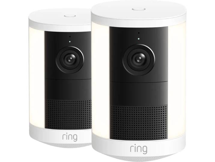 Ring Spotlight Camera 2e Generatie Stekker Wit Duo Pack