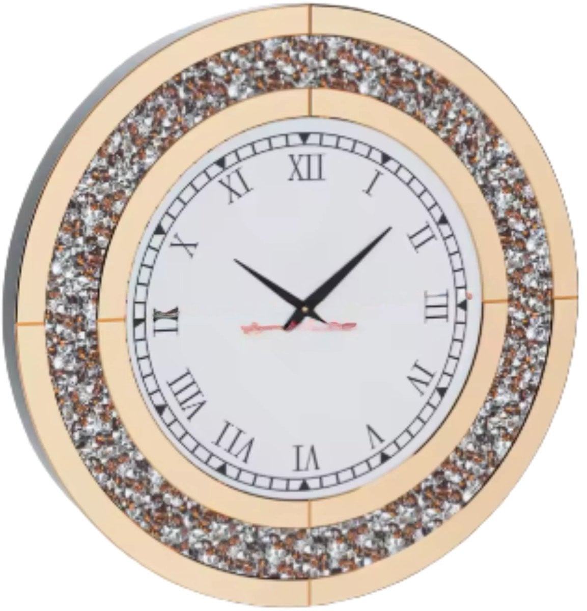 Bolt Edge Elegante Spiegelklok - Goud - Ronde Wandspiegel - Diameter: 80 cm