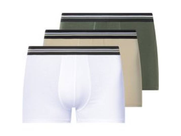 ESMARA MEN Lot de 3 caleçons homme (vert/beige/blanc, XXL)