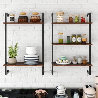 Abrihome 2 Piece Wall Hanging Shelves Multifunctional Display Storage Shelves