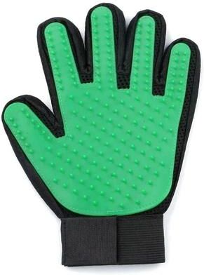 Uplift Essentials Pet Silicone Grooming & Deshedding Gloves left Green