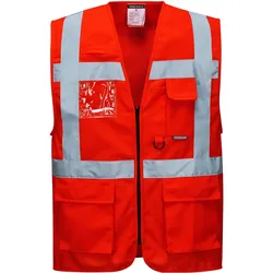 Warnweste Executive "BERLIN" Kl. 2 - L - Rot