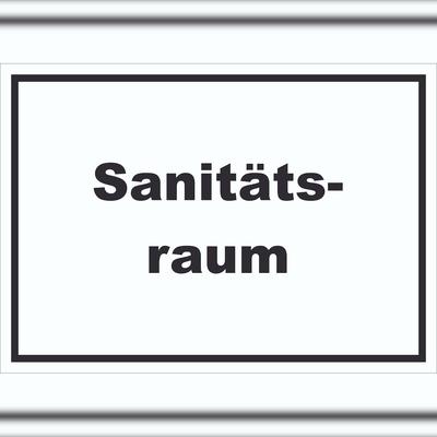 HB-Druck Sanitätsraum Schild mit Text Krankenzimmer waagerecht A5 (148x210mm)