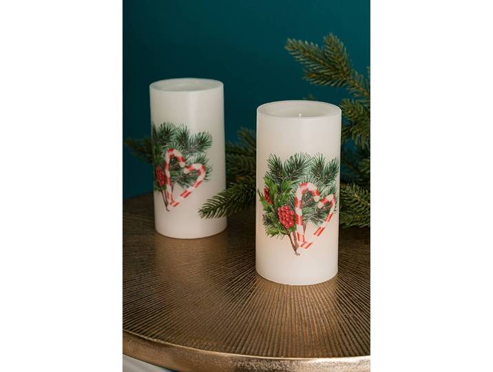 LED-Kerze Zuckerstangen (2er-Set) 15cm