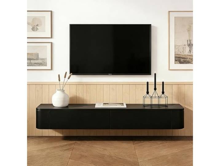Hegisift Schwebender TV-Ständer – Keine Montage erforderlich Entertainment-Center mit verstecktem Stauraum, Kabelmanagement und wandmontiertem TV-Schrank – platzsparend & aufgeräumt.