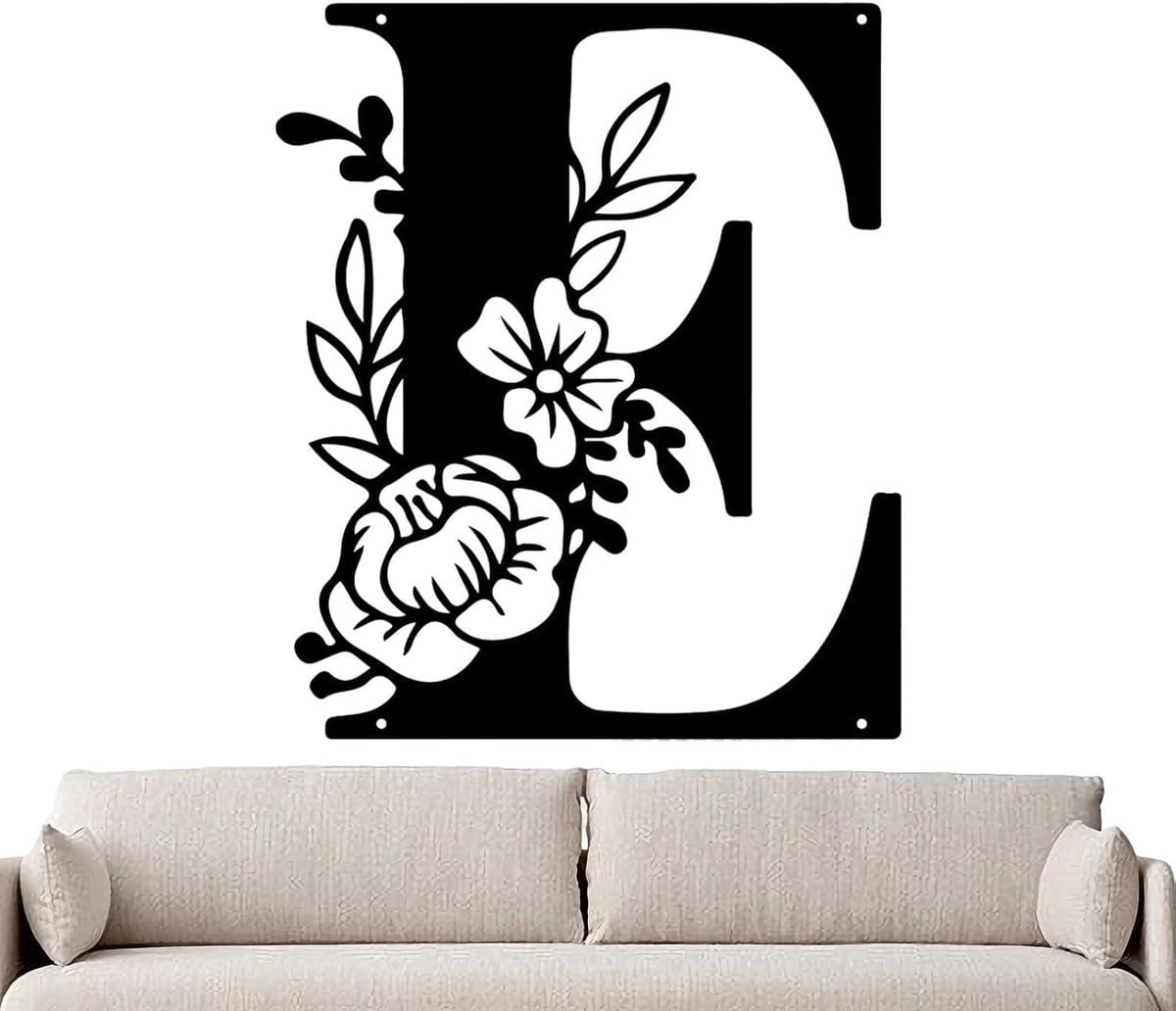Metalen Letter Decoratie Wandkunst Bloem Motief Veelkleurig Hoogte: 30 cm