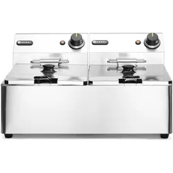Hendi Friteuse Kitchen Line 2x 6 l 230V 2x 3300W, Fritteuse, Silber