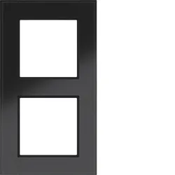 Hager WAD8200GBG Rahmen 2fach, A.8, Glas schwarz glänzend