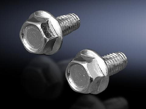 Rittal SZ 2489.500 Schroefplaat van plaatstaal, M5, zilverkleurig, 12 mm