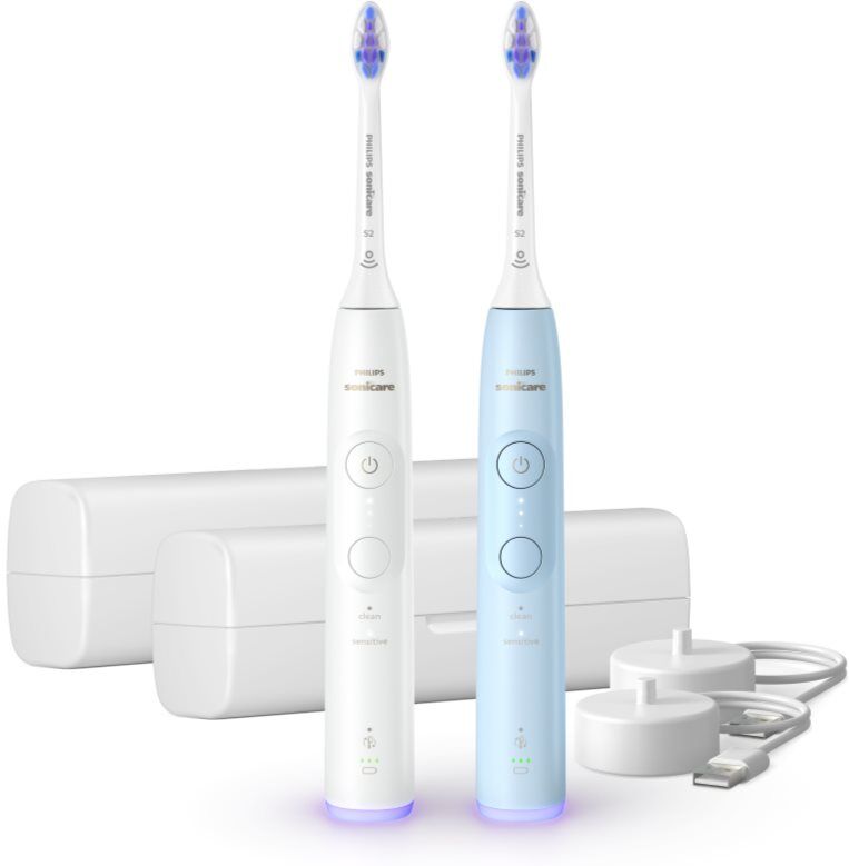 Philips Sonicare 6100 lot de 2 brosses à dents avec des étuis de voyage