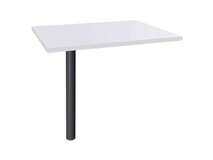 Extension rectangle pour bureau ACTIVITY Blanc L.60 x P.80 cm - Pied tube Anthracite