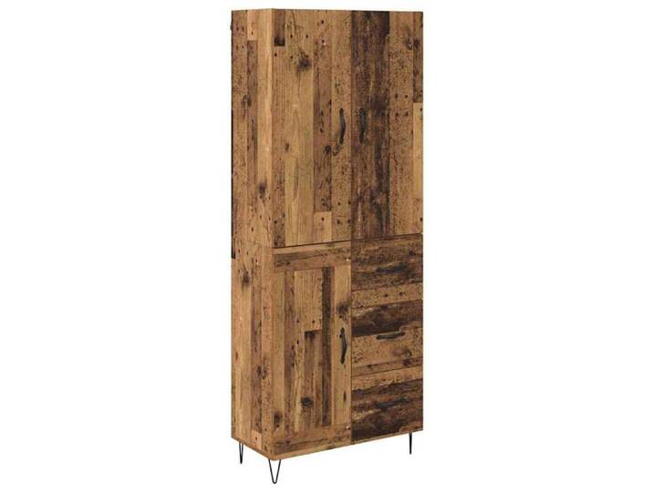 Buffet moderne en bois d'ingénierie - - Bois ancien - 69 5x34x180 cm - Grand rangement - Poignées D-Pull