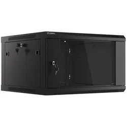 Lanberg WF01-6606-10B Rack 6U Wandmontiertes Regal Schwarz (6 HE, 19 Zoll Rack), Serverschrank, Schwarz