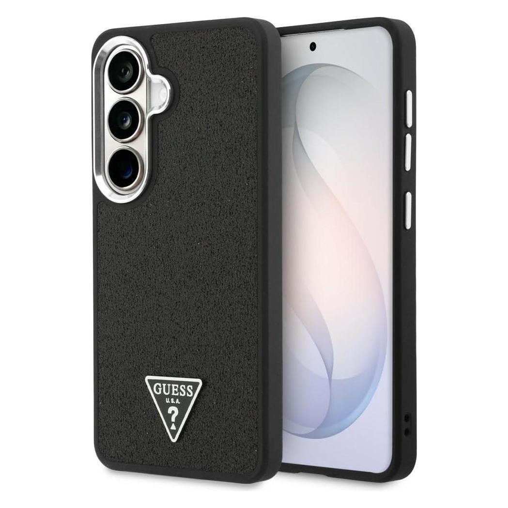 Guess - Fixed Glitter Triangle Logo MagSafe (GUHMS26MPFGTSCMK) - Samsung Galaxy S26 Plus - Black (Samsung Galaxy S26) (GUE005402)