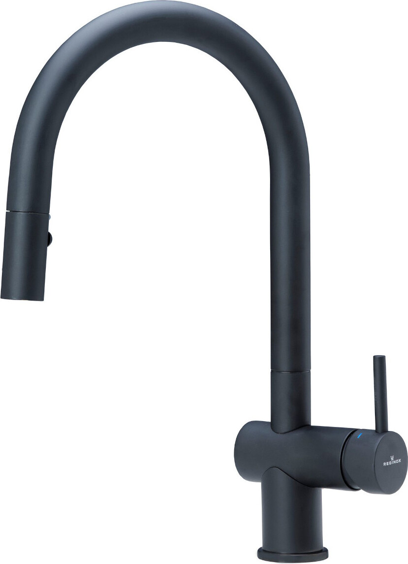 Reginox Armatur R37416 FLINT TOTAL BLACK mit ausziehbarem Auslauf / Küchenarmatur / Einhebelmischer