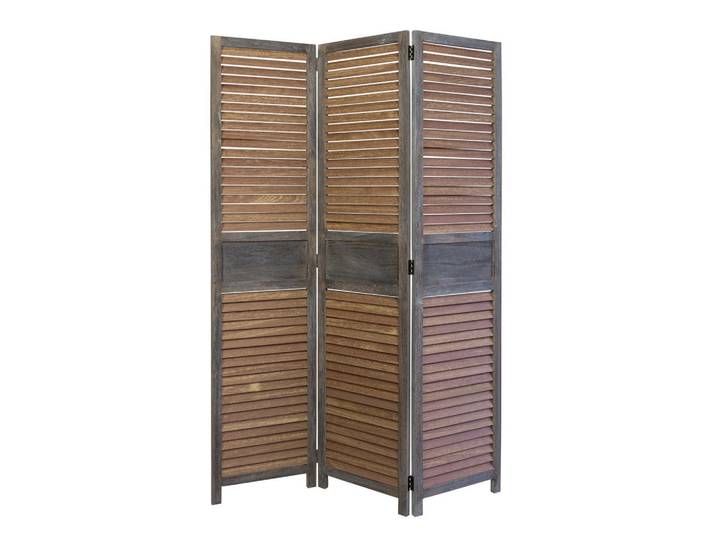 Homestyle4u Paravent 3-tlg. 120/170 cm Braun Bambuslamellen, Holz, 120x170x2 cm, Wohnzimmer, Raumteiler, Paravents