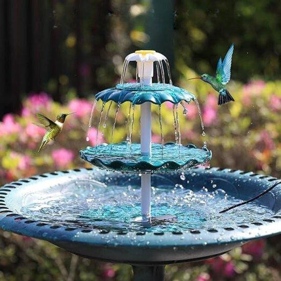 Famanu zonne-energie fontein vogelbad - Wit