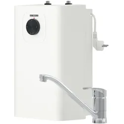 STIEBEL ELTRON druckloser Kleinspeicher SNU 5 Plus mit Einhebel-Armatur MAE-K für Spüle,  antitropf- und thermostop-Funktion, mit Stecker, Untertischboiler 5 Liter Niederdruck, 2 kW, 204976