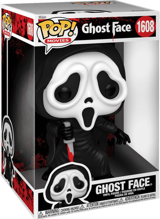 Funko Pop! Jumbo Ghost Face with Knife #1608 – Scream, Official Funko, 9.7 in Jumbo Horror Figure
