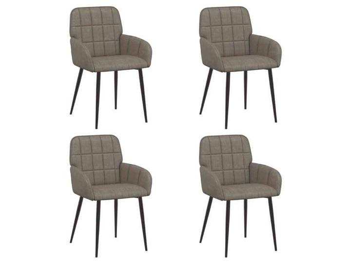 Winter Sale Chaises de cuisine (Lot de 4) Simili Cuir Gris 57x50x85 cm avec accoudoirs et entretien facile 755090
