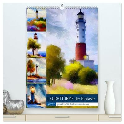 Leuchttürme der Fantasie (hochwertiger Premium Wandkalender 2027 DIN A2 hoch), Kunstdruck in Hochglanz